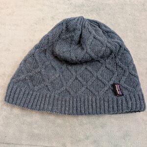 Patagonia Honeycomb Knit Beanie Abalone Blue Wool Blend Women’s One Size